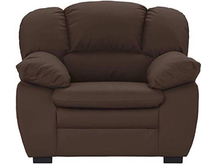 Mivano Sessel Casino, Ledersessel passend zum 2er und 3er Sofa Casino , 109 x 88 x 92, Kunstleder Braun
