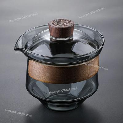 Uplift Treasures Japanese Heat Resistant Glass Gaiwan Tea Cup With Lid Japanese Heat Resistant Glass Gaiwan Tea Cup With Lid