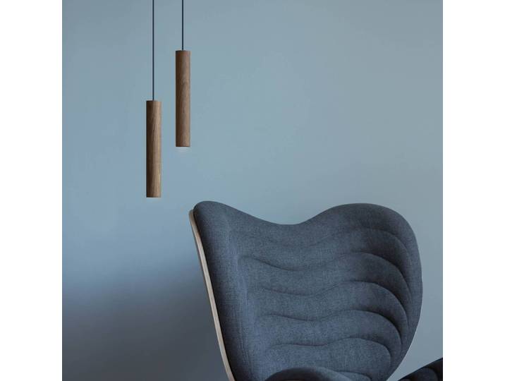 UMAGE Hängeleuchte Chimes Tall, Holz dunkel, für Wohn- / Esszimmer, Holz, Skandinavisch