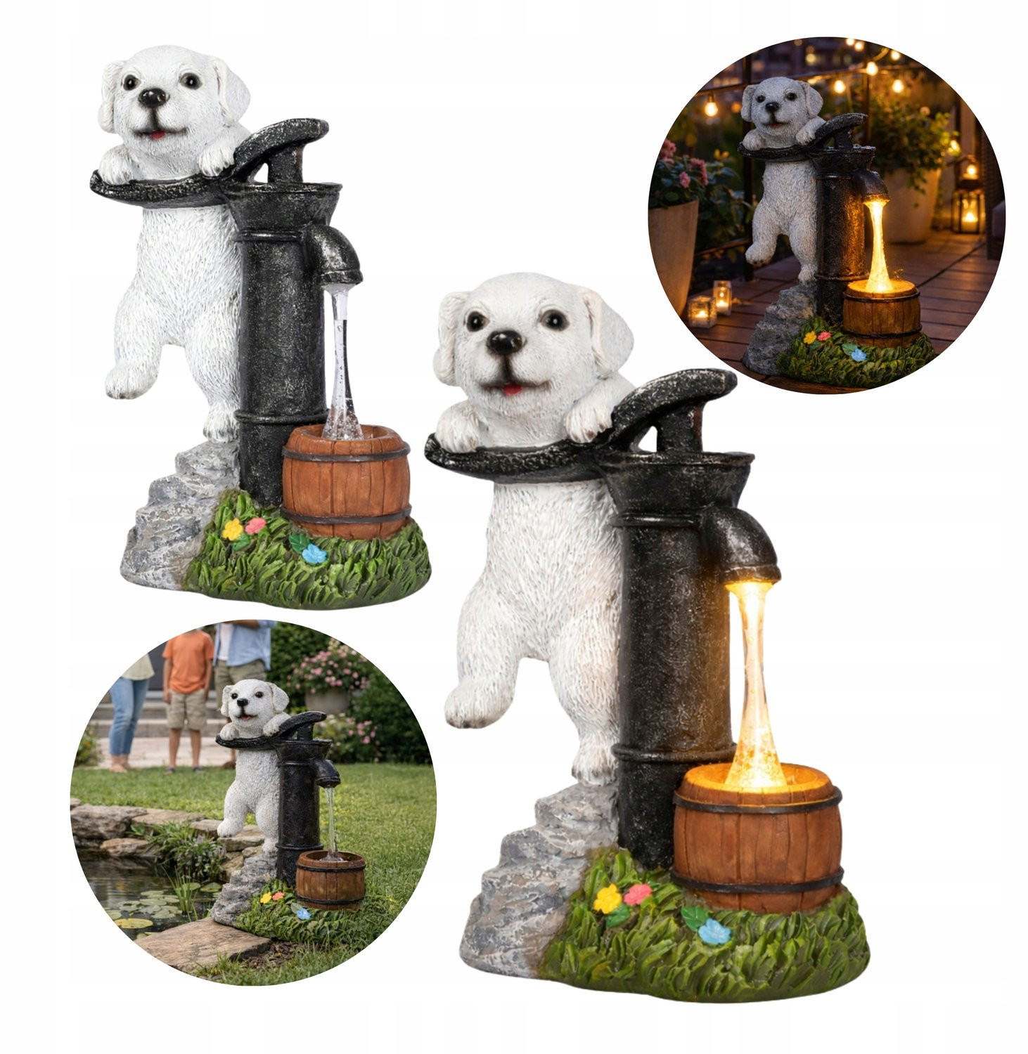 Waterdichte LED Tuinlamp Hondje Puppy op Zonne-energie