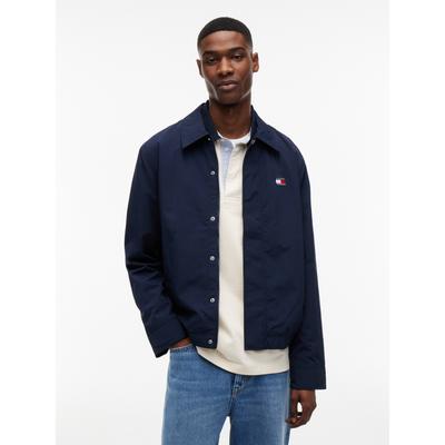 Blouson TOMMY JEANS "TJM CITY LIFE COACH JACKET", Herren, Gr. M, blau (schwarz night navy), Web, Obermaterial: 100% Nylon. Futter: 100% Polyester, normal normal, Manschette, Jacken Blouson