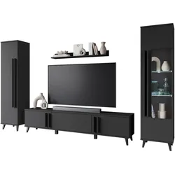 Wohnwand  Helsinki , schwarz , Maße (cm): B: 260 H: 159,5