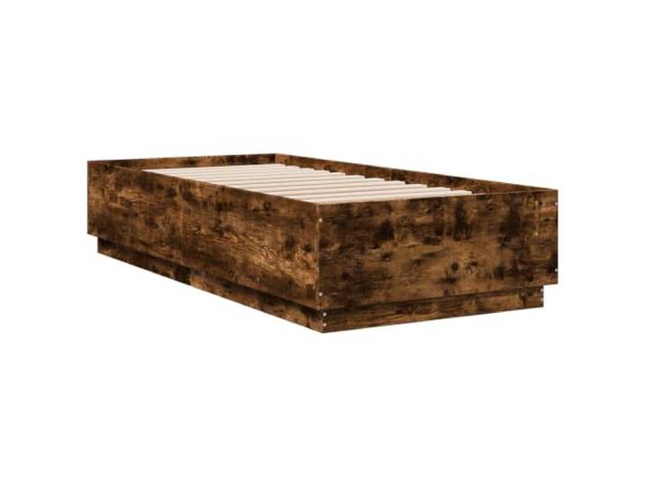 KTHLBRH Bettgestell Eiche Rauchgrau 80 x 200 cm Technisches Holz, feste Latten, platzsparendes Design, einfache Reinigung