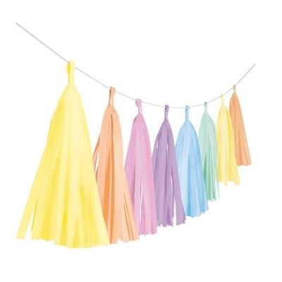 Tassel Girlande Pastell Regenbogen Farben