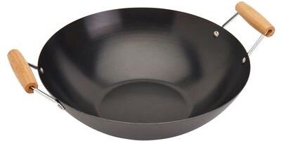 "Infuse 13.75"" Carbon Steel Open Wok"