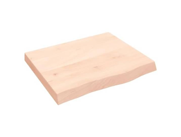 KLGBNCVE Tischplatte 60x50x(2-6) cm Massivholz Eiche Unbehandelt Naturkante, Handgefertigt, DIY Tischplatte, Vielseitig Kombinierbar
