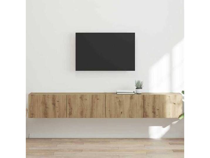 Marron Cabinet TV - Meuble TV pour Télévision - mural 2 pcs - Montage facile - Chêne artisan 98x31x29 5cm89906248766