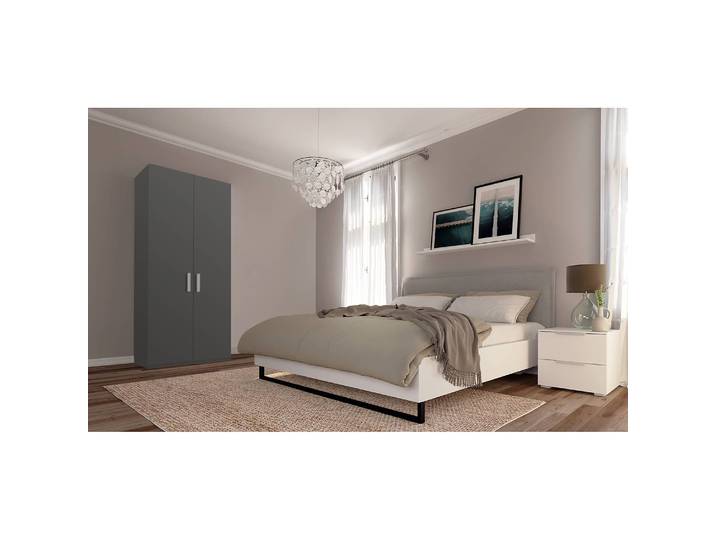 Drehtürenschrank XVI 91 x 235cm Grau/Graphit