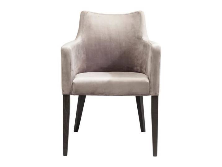 Chaise avec accoudoirs Mode pieds noirs velours gris Kare Design