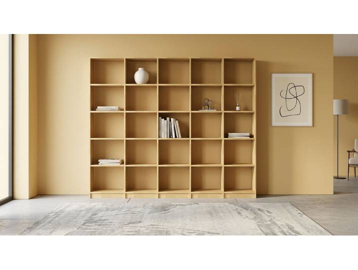 Bibliothèque large sur mesure Pickawood Hêtre Naturel huilé