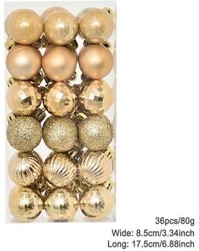 Modern Mode Marketplace Plating Glossy Decorative Christmas Balls Set Box, Balls Christmas Tree Pendant, Holiday New Year Party Decor 7