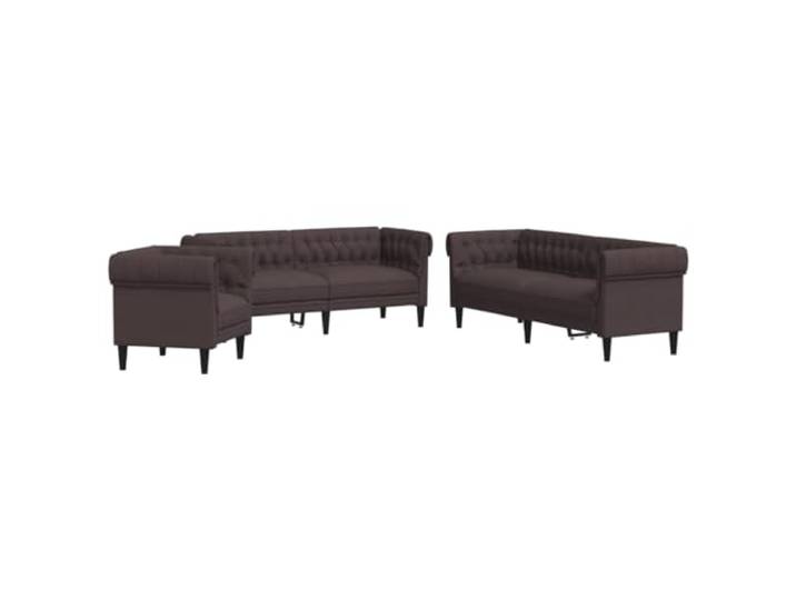 Makastle 3er Set Sofa Couchgarnitur Dunkelbraun Stoff