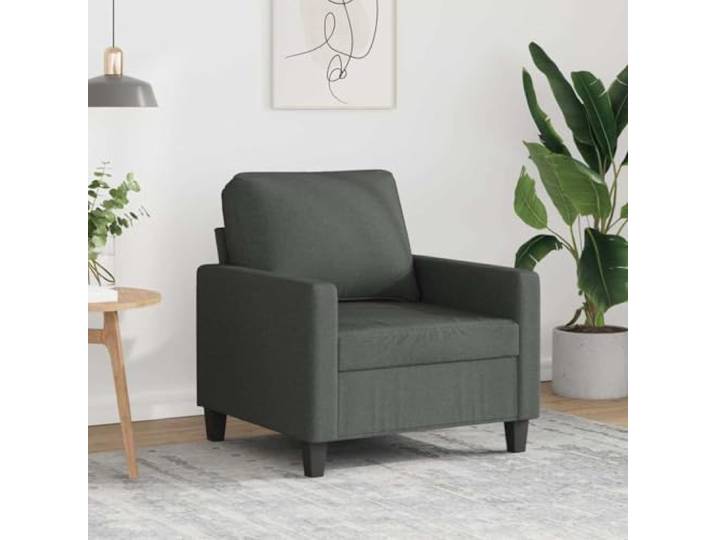 HEFZGDB Dunkelgrauer Sofasessel 60 cm Stoff Sitzmöbel mit strapazierfähigem Bezug und robustem Metallgestell für exzellente Langlebigkeit und Stabilität, atmungsaktiv und komfortabel