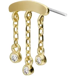 14 Karat Gold Aufsatz mit Titan Push Pin MOISSANIT-WINDSPIEL