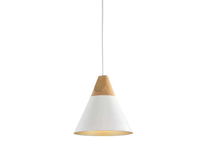 home24 Hanglamp Bicones Ø 22cm wit/wit metaalmix E27