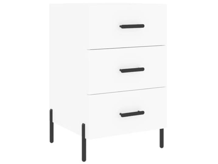 GHVBNMF Nachttisch Weiß 40x40x66 cm Beistelltisch aus Holzwerkstoff Moderner Nachtschrank fürs Schlafzimmer mit geräumigen Schubladen, stabilen Metallfüßen und praktischer Kippsicherung.