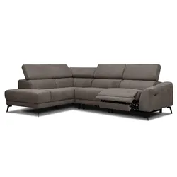 ECKSOFA LARS 5-Sitzer, 1 Relax, verstellbare Kopfstützen, taupe