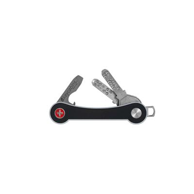 Schlüsselanhänger KEYCABINS "Aluminium frame", Damen, schwarz, Aluminium, Basic, Schlüsselanhänger Schlüsselanhänger, SWISS Made