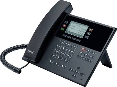Auerswald COMfortel D-110 Schnurgebundenes Telefon, VoIP Freisprechen, Headsetanschluss, Optische Anrufsignalisierung, PoE Grafik-Display Schwarz