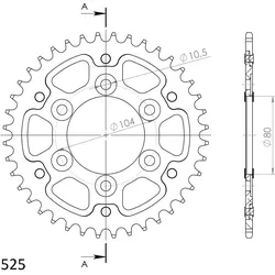 Supersprox Stealth-Kettenrad 525 39Z (Gold)