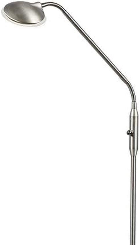 Qazqa Moderne Vloerlamp met Dimmer en LED-verlichting - Zilver