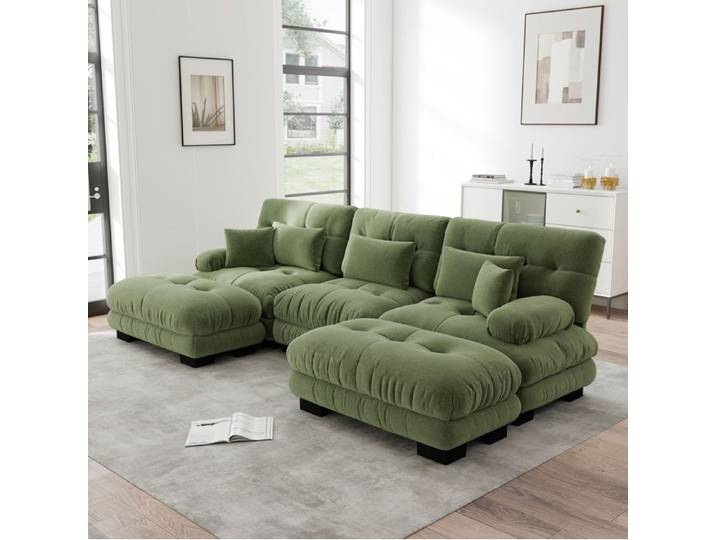 Canapé modulable - SENVIRO - d angle 5 places nuage profond vert
