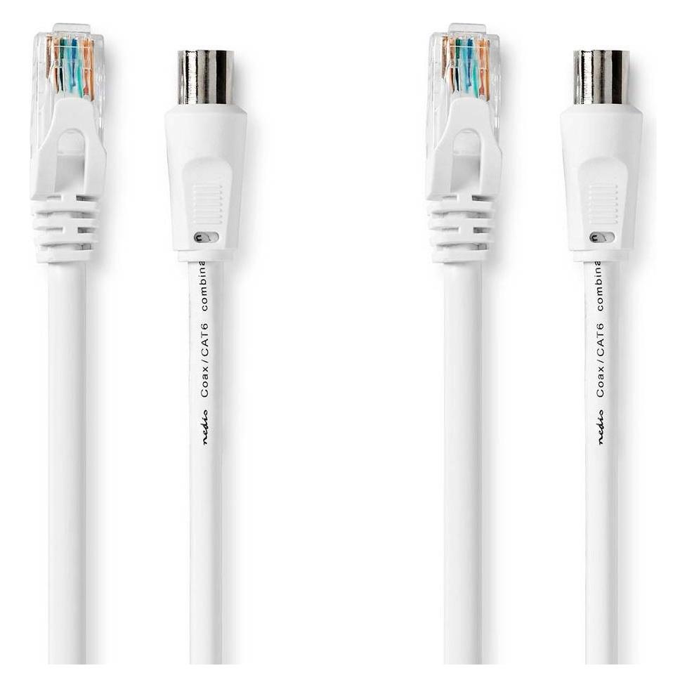Nedis Coax & Cat6 Kombikabel | IEC (Coax) Stecker / RJ45 Stecker | IEC (Coax) Buchse / RJ45 Stecker (120 dB) (CSGB4500WT30)