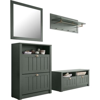 Garderobenschrank HOME AFFAIRE "ASCOT", grün, B:109cm H:40cm T:20cm, Schränke, Garderobenschrank