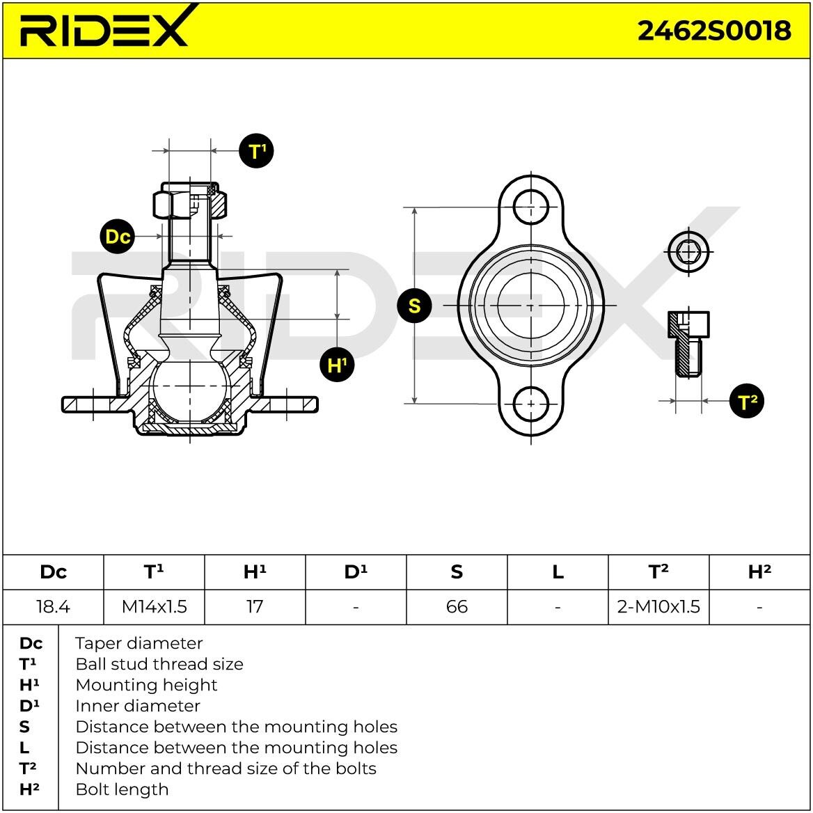 RIDEX 2462S0018 Ball Joint