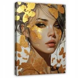 BILDER Frau Gold Abstrakt 120x80