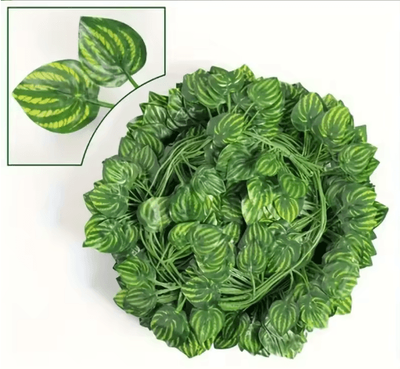 Inspire Picks LushFlow Artificial Ivy Garland Realistic Hanging Vine Decor For Walls & Events watermelon 4m (2 String)