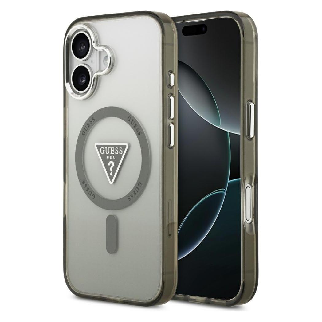 Guess Case Magsafe IML Gradient Case With Print Triangle Logo & Silver Metal Camera Buttons For iPho (Apple iPhone 17) (GUHMP17SHGTMLCGA)