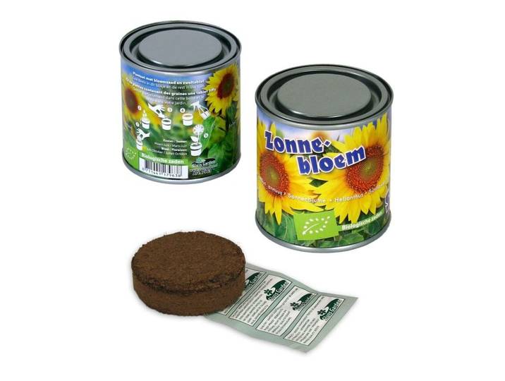 Boeketje in blik zonnebloem BIO