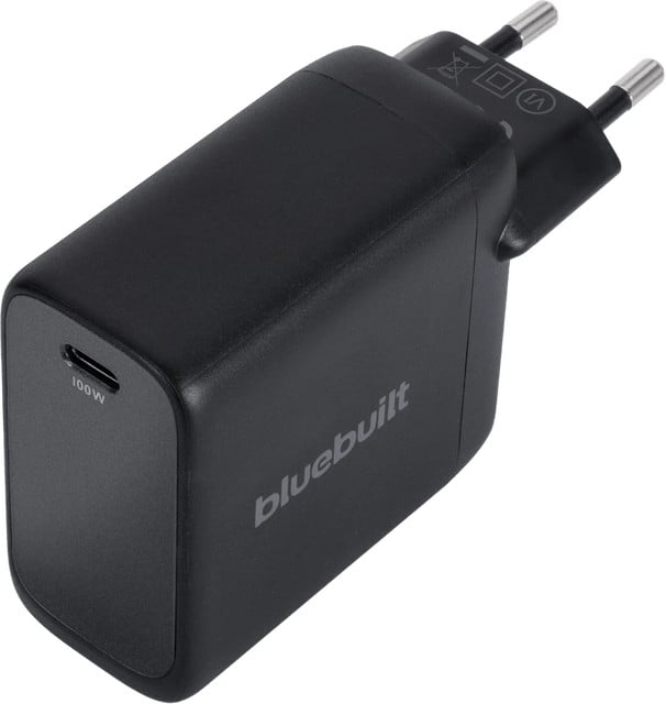 BlueBuilt 100W GaN USB-C Oplader - Zwart