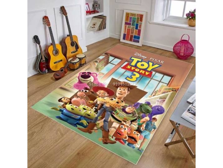 DSN-2600 Tapis de jeu antidérapant pour enfants motif dessin animé Disney Toy Story Buzz l'éclair pour salon Taille:150x200cm