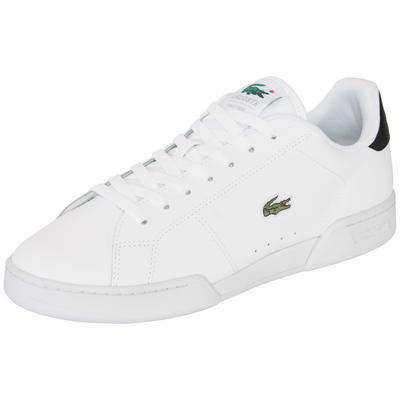 Sneaker LACOSTE "CARNABY CUP", Herren, Gr. 42, weiß (wht, blk), Leder, Synthetik, Schuhe Sneaker