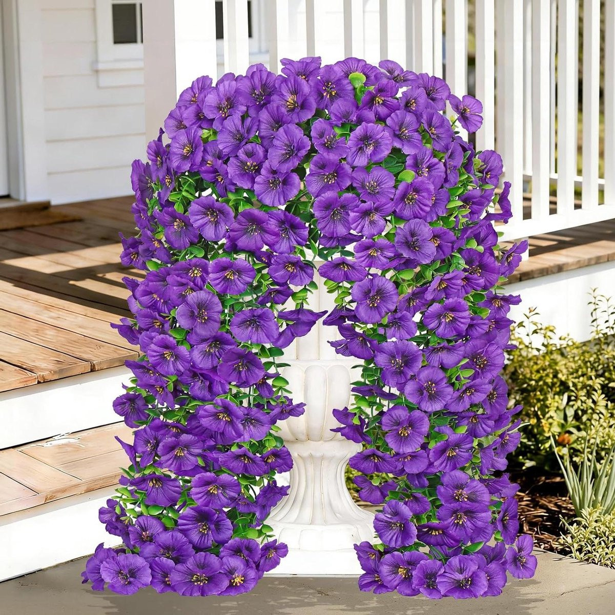Hangende Kunstbloemen Spring - Paarse Magenta Nepbloemen Rank - Decoratie voor Binnen en Buiten - 70 cm Lang