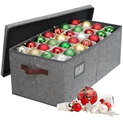 Relaxdays Weihnachtskugel Aufbewahrungsbox Braun,Grau