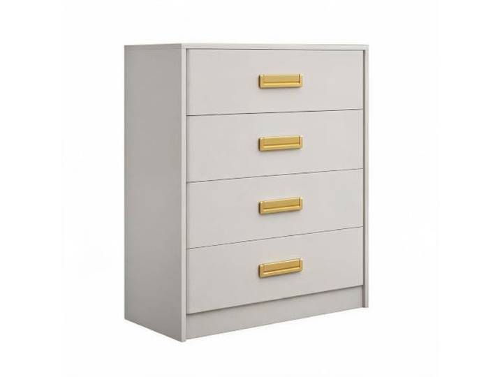 GarveeMore Moderne Schlafzimmer-Kommode, freistehend aus MDF 4 Schubladen, hohe vertikale Aufbewahrung für Kleidung & Stauraum, Weiß – 4 Schubladen, Weiß