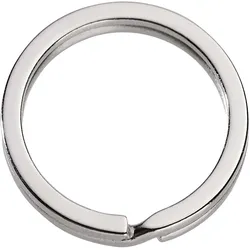 100 Schlüsselringe, vernickelt, flach 30 mm, Metall, silber