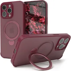 EAZY CASE Case MagSafe Rotation Ring für iPhone 15 Pro Max (Apple iPhone 15 Pro Max), Smartphone Hülle, Rot