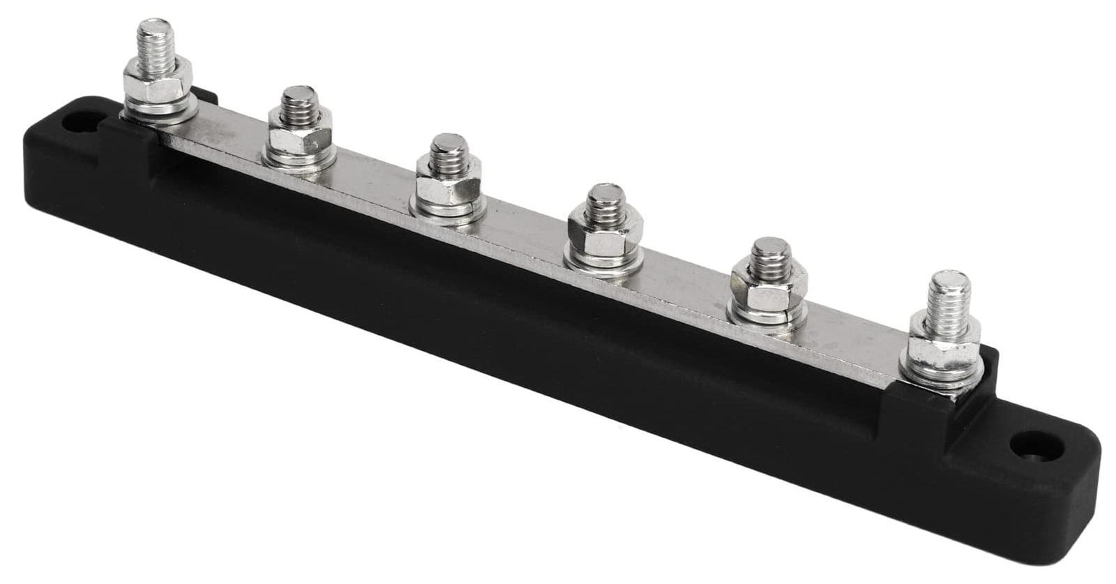 Selius Power Distribution Block Bus Bar met 6 M6 Schroef Terminals voor Marine, Auto, Trailer en RV, 12V-48V 150A