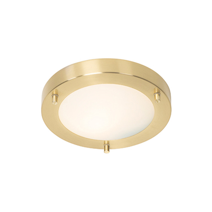 Qazqa Yuma Moderne Plafonnière Goud/Messing - IP44 - Rond - Glas en Metaal