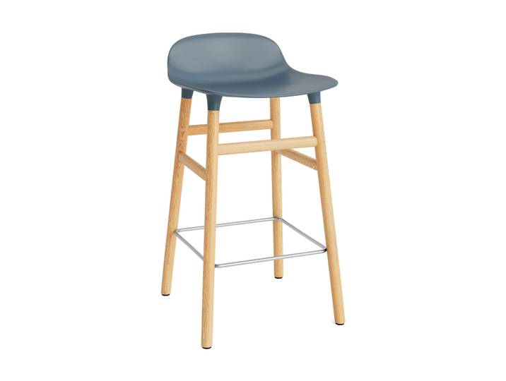 Normann Copenhagen Form Chair Barstuhl Eichen-Beine Blau