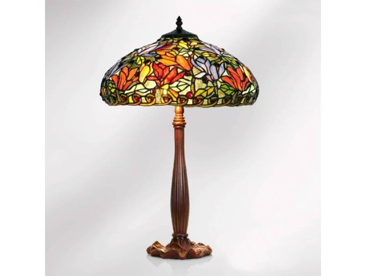 Artistar Tiffany Tischlampe Eaine, Multicolour, für Wohn- / Esszimmer, Glas, Tiffany