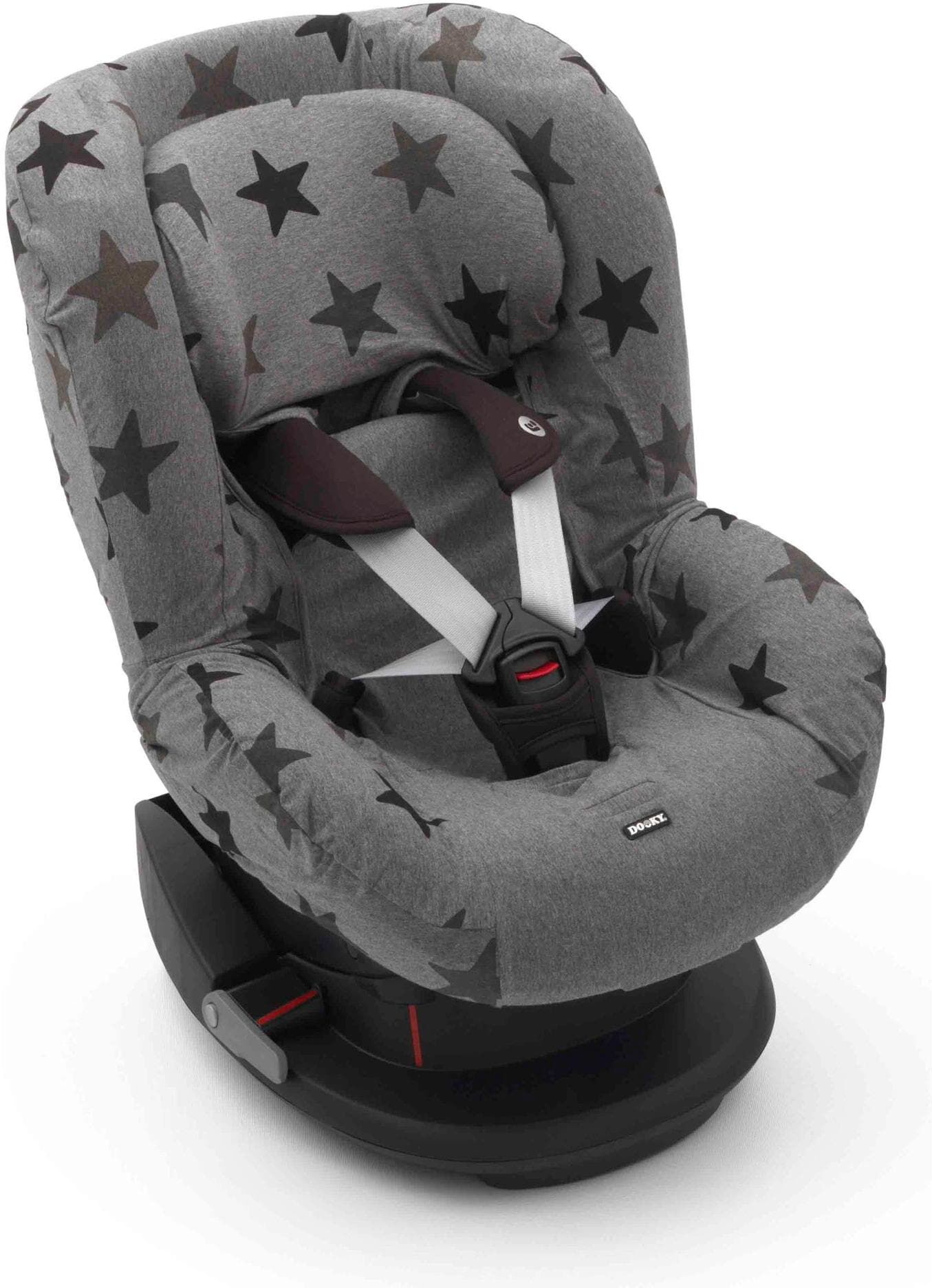 Kindersitzbezug DOOKY "Gruppe 1 Sterne", Baby, Gr. B/H/L: 62cm, grau, Baumwolle, Kunstfaser, Kindersitz-Bezüge Kindersitzbezug grau B/H/L: 62cm