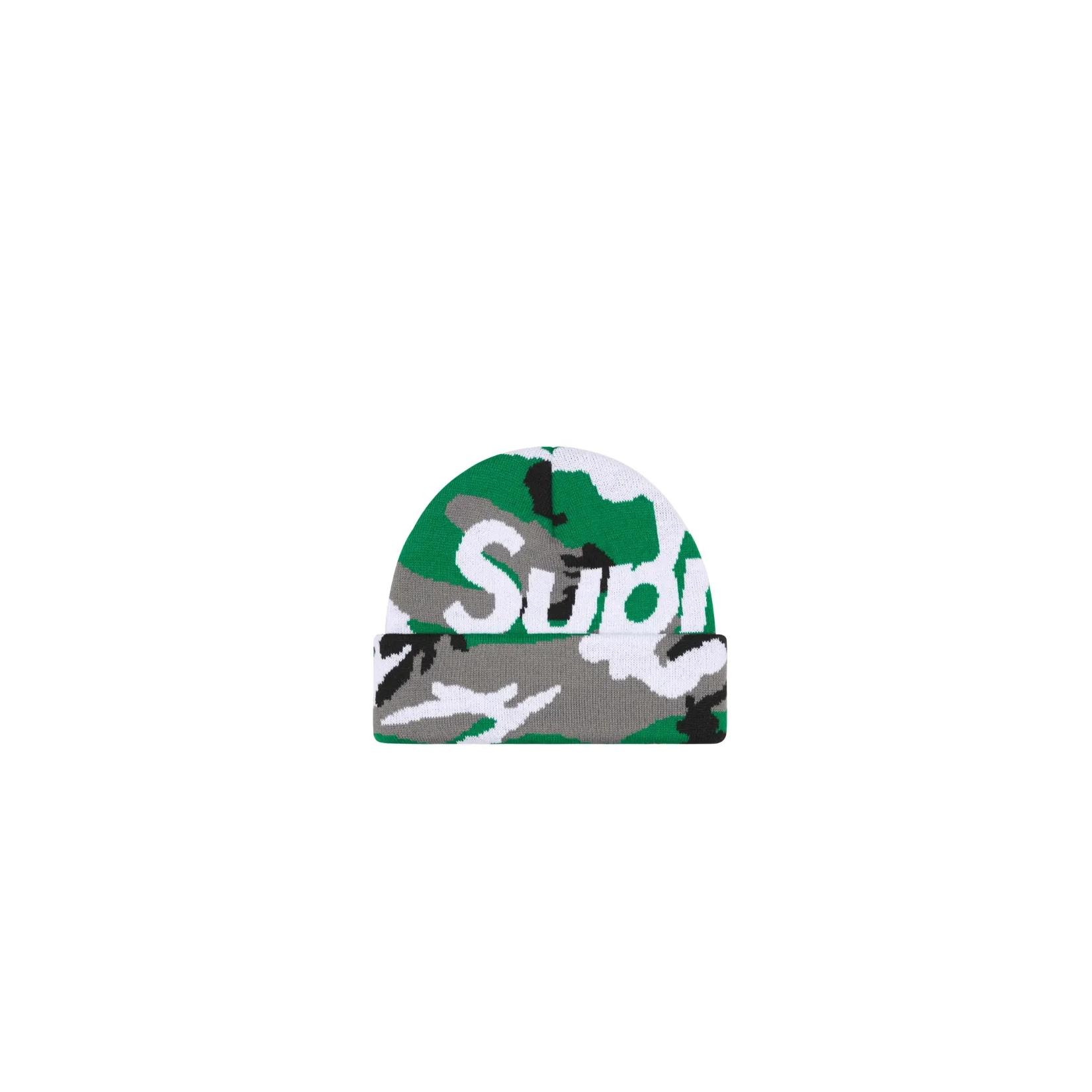 Supreme Camo Big Logo Beanie Green Camo