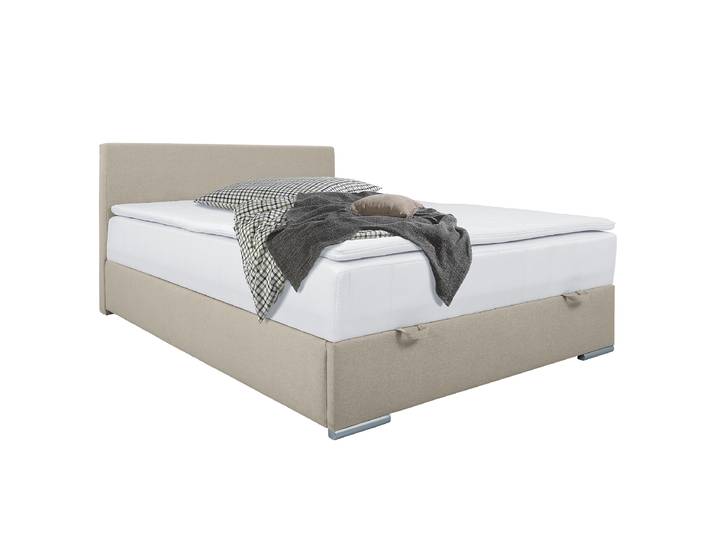 Lit boxspring Randas 140 x 200cm Tissu Cortina Beige/Marron