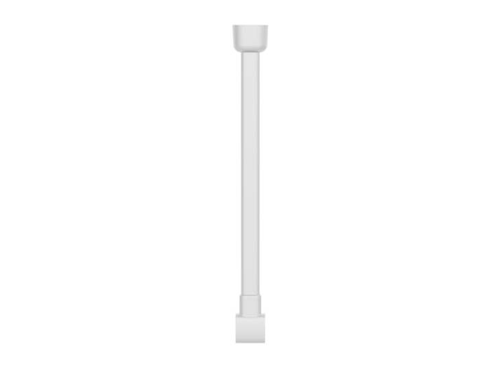 WENKO Deckenstütze Mod. Era Winkel-Duschvorhangschiene aus rostfreiem Aluminium in L-Form 57 cm für Badezimmer Farbe Weiß hochwertig und modern