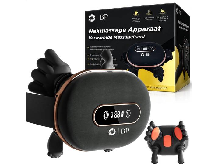 BP® Nekmassage Apparaat - Verwarmde Massagehand - Massagekussen Draadloos - Shiatsu Massage Apparaat - Arm\, Rug\, Been & Nekmassage Apparaat met Infrarood- 3 standen